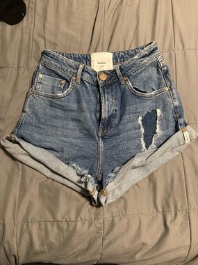 2 pairs of One Teaspoon Rolled Hem Distressed Denim Shorts